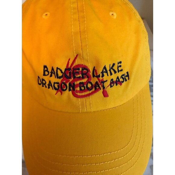 Badger Lake Dragon Boat Bash Yellow Adjustable Cotton Baseball Cap - Picture 2 of 7